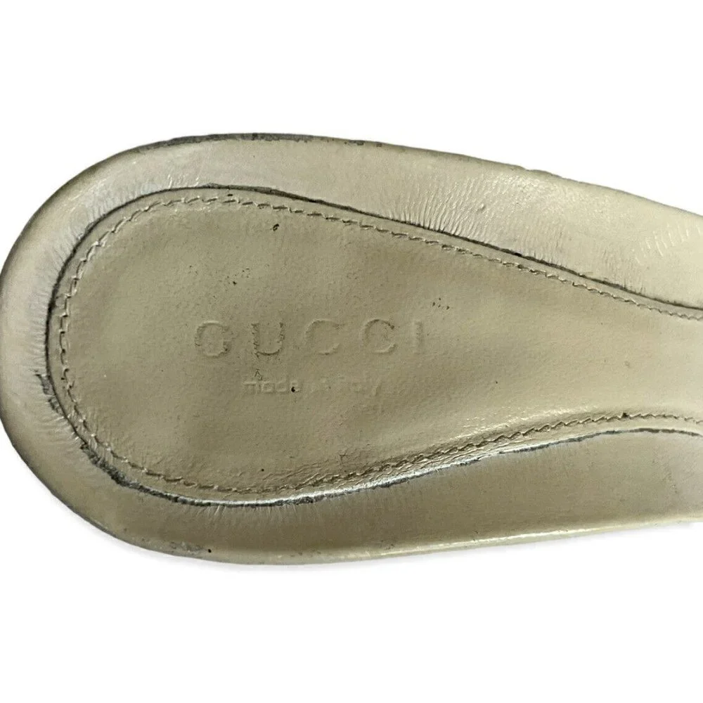 Gucci Women's Tan Leather Open Toe High Heel Slide Horsebit Sandals Sz 39 US 8.5 - Picture 6 of 11